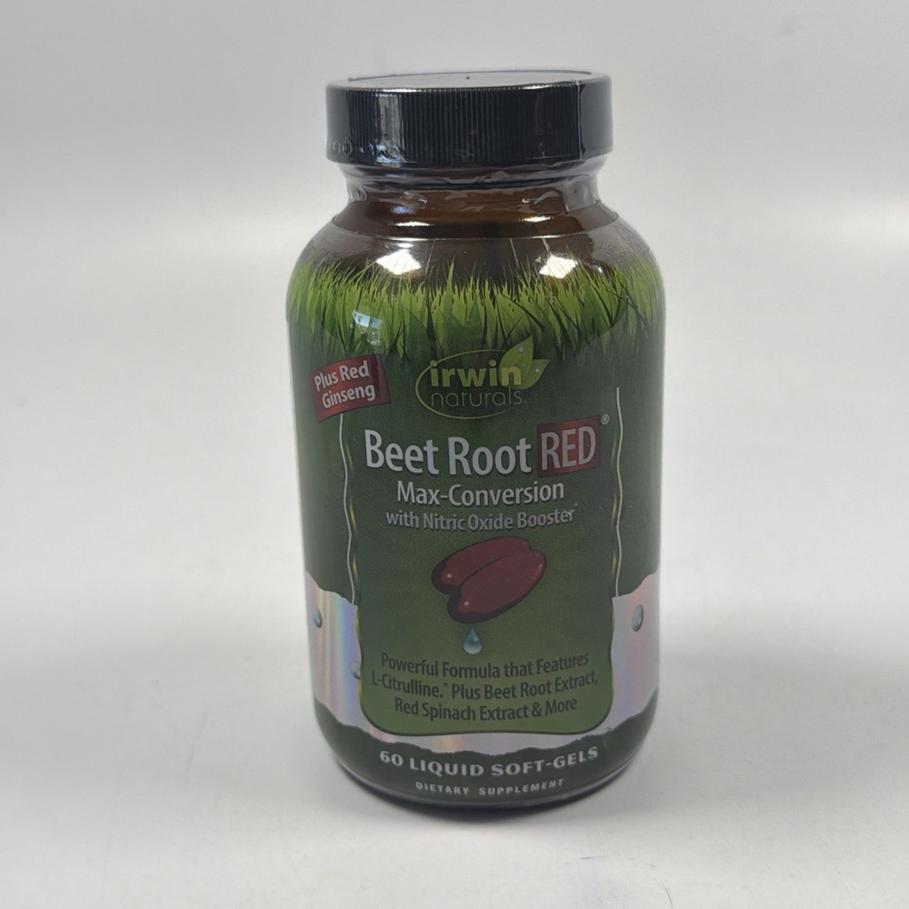 Irwin Naturals Beet Root RED Nitric Oxide Booster 60 Softgels exp: 10/2027 New