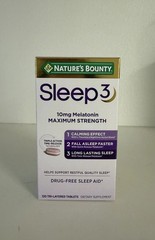 Nature’s Bounty Sleep3 Maximum Strength 10mg Melatonin 10mg Exp 05/2027 Or Later