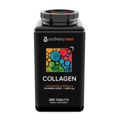 Youtheory Mens Collagen Advanced Formula, 390 Tablets 5 Grams Collagen Type 1, 2