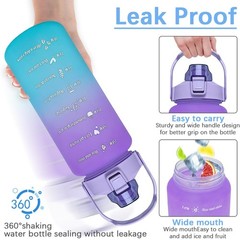 EITMOW 64 oz Large Capacity Water Bottle with Motivational 64 Ounces, Purple