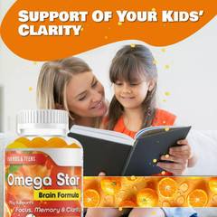 Kids Brain Focus Support ,Attention, Focus Brain Health Omega 3 Fish Oil Memmory