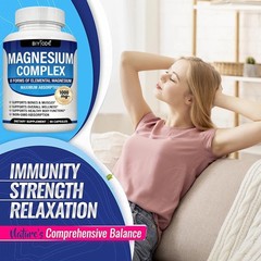 1-3X Magnesium complex supplement: 1000mg of 8-element magnesium, 90 capsules