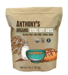 Anthony’s Organic Steel Cut Oats, 3 lb, Gluten Free, Non 48 Ounce (Pack of 1)