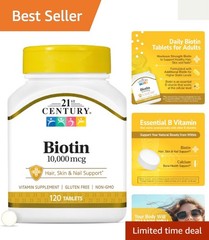 High-Potency Biotin 10,000 mcg Tablets – Unflavored 120 Count for Healthy Living