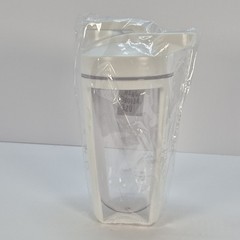 RYZE 20 fl oz White Plastic Reusable Shake Bottle with Screw-on Lid