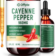 Cayenne Pepper Drops Supplements Liquid 960mg, Beet Root Powder, Turmeric,Ginger