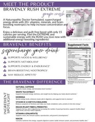 Bravenly RUSH Extreme, GRAPE CRUSH, Supercharged Vitamin Energy, 28 serving NEW