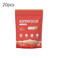 SuperFocus Fruit Punch Drink Mix 20 Packets – Mental Alertness Support – Caffein