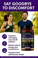 Resveratrol Quercetin NAD Grape Seed Berberine Stem Cell Energy Antioxidant 90