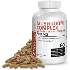 Bronson Mushroom Complex, Maitake-Reishi-Shitake 600mg, 60 Capsules