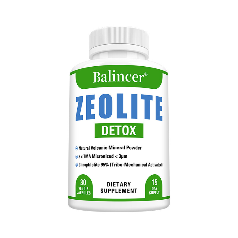 Balincer Zeolite Detox Support Liver Cleansing 30-120Caps Natural Mineral Powder