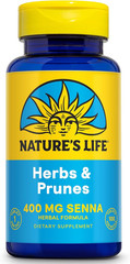 Herbs & Prunes Herbal Supplement w/400mg Senna Leaves and Prune, Cascara Sagrada