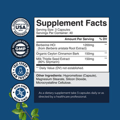 Balancing Berberine Plus 1200mg Per Serving Complex Antioxidant w/ Ceylon 120ct