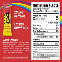 C4 Performance Energy Powder Drink Mix, Cosmic Rainbow, 8 Pack