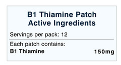 Vitamin B1 Thiamine 150mg Ultra Strength & Absorption Transdermal Patches