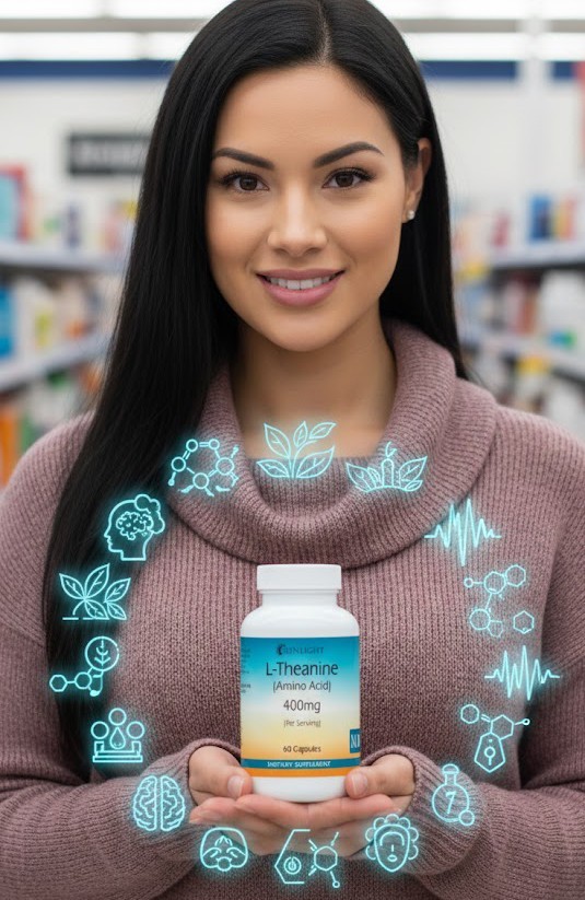 L-Theanine 400mg Capsules serving- USA Deal