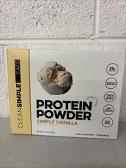 Clean Simple Eats Protein Powder, Simply Vanilla 10 Packets Best By: 04/2027