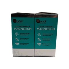 (2) Qunol Minerals Extra Strength Magnesium, 420mg, 120 Capsules Ea. Exp 02/2026