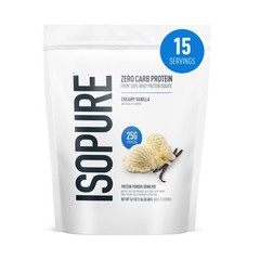 Isopure Zero Carb 100% Pure Whey Isolate Protein Powde Creamy Vanilla 15 Serving