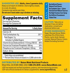 Nature Made Calcium 500mg Gummies with Vitamin D3 80 Count Bone Support