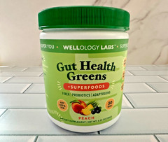Wellology Labs Gut Health Greens Superfoods Peach 6.35 oz Probiotics NEW