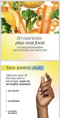 MEGA FOOD WOMENS 55+ADVANCED MULTIVITAMIN. 120 CT. SERVING SIZE 2 TABLETS 07/26