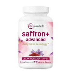 Micro Ingredients Saffron+ Advanced Supplements 60 Veggie Capsules 10-in-1 NEW+