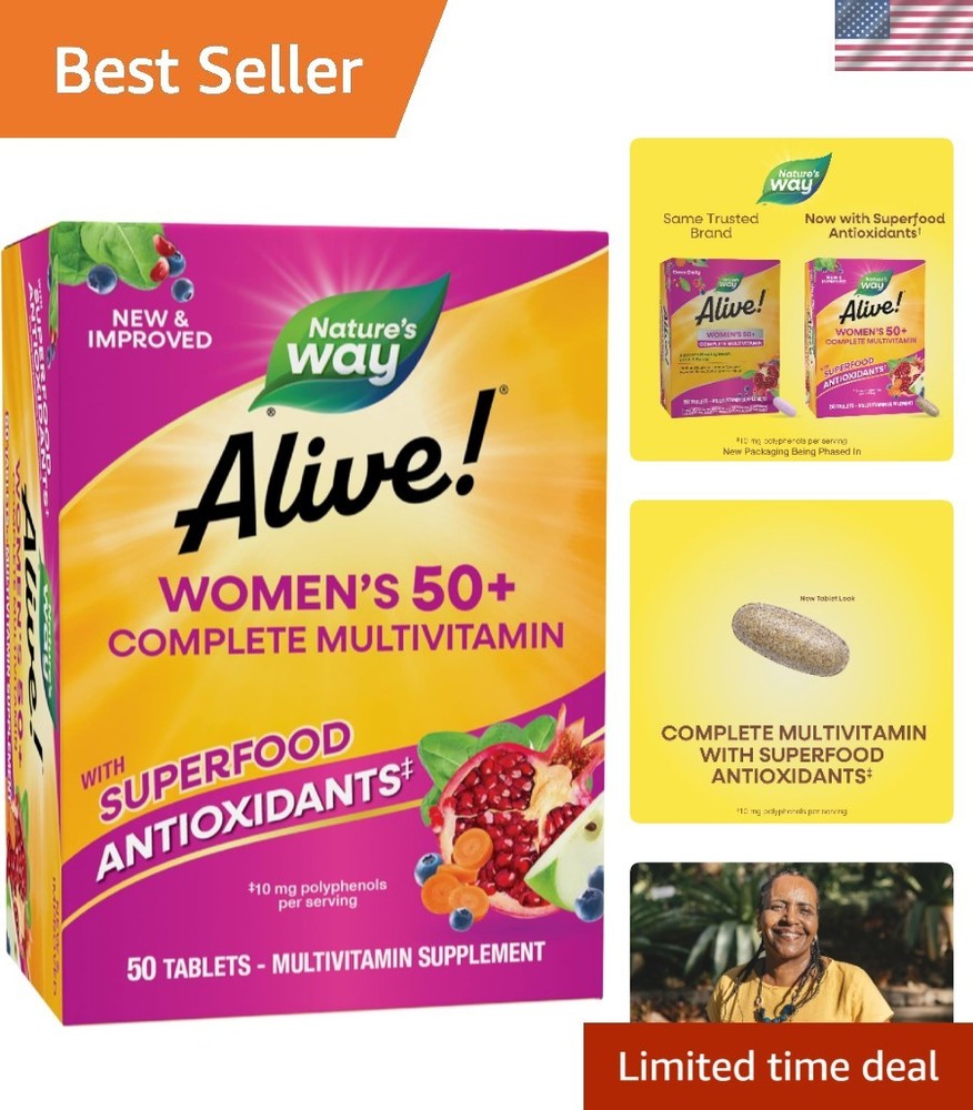 Daily Nutritional Support for Women 50+: Alive! Complete Multivitamins, 50 Count