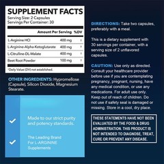Extra Strength Nitric Oxide Booster Supplement L-Arginin 3000mg Endurance/Energy