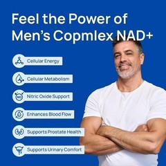Selerb NAD+ Supplement designed for Men-With Liposomal-NAD+,CoQ10, L-Carnitine,