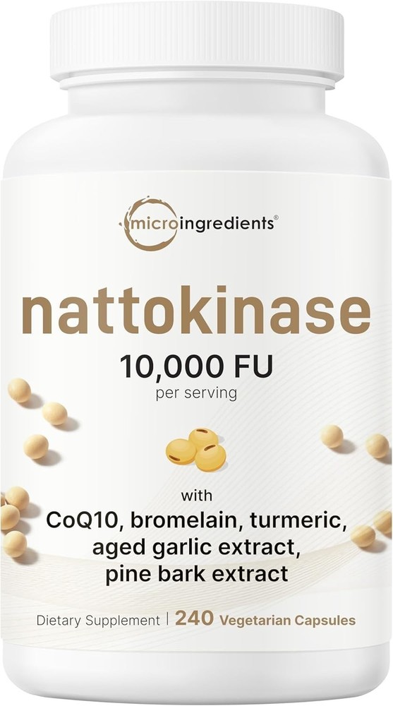 Micro Ingredients Nattokinase 10,000 FU Per Serving 240 Count (Pack of 1)