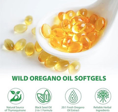 Resilia Oregano Oil Capsules 120 Count 6000mg Oil of Oregano with Black Seed oil