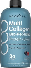 NeoCell Liquid Multi Collagen Peptides | 16 Fl Oz | Protein Plus Biotin | 10 Typ