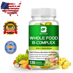 Vitamin B Complex – B Vitamins Whole Food Supplement 120 Capsules Immune Boost