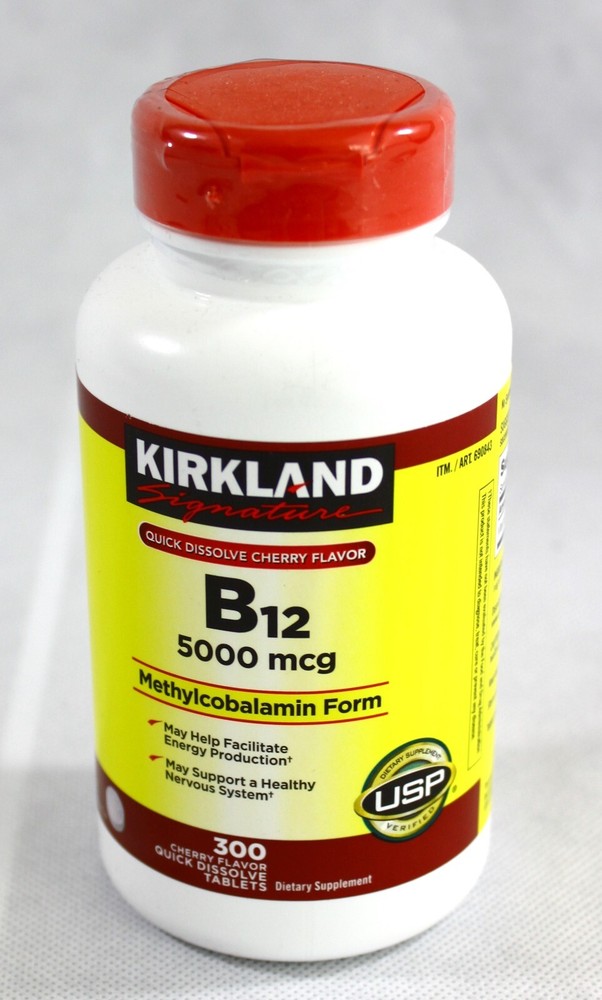 Kirkland Quick Dissolve B 12 5000 mg 300 Tablets Free Shipping Exp: 12/2027