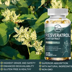 Resveratrol Capsules 1200MG Maximum Strength Anti Aging Antioxidant Supplement