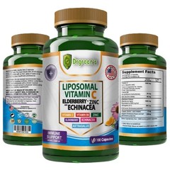 Immune System Booster (2 PACKS) Vitamin C +Zinc+Elderberry+Echinacea 200 capsule