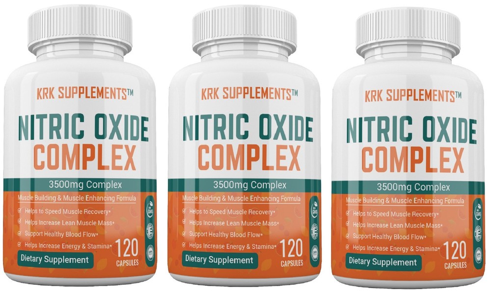 3 Bottles Nitric Oxide Complex 3500mg L-Arginine AAKG Muscle Pump Growth Pills