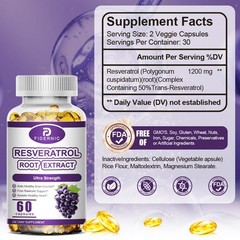 Resveratrol 60 Caps – Premium Root Extract for Anti-Aging & Heart Health