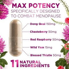 Menopause Support Supplement Highest Potency 1256mg Hot Flash Relief for Women