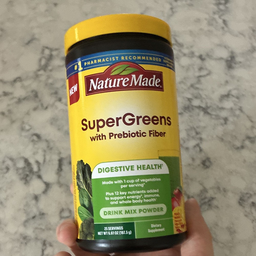 Nature Made SuperGreens Prebiotic Fiber Drink Mix Powder 6.61oz