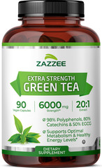 Zazzee Extra Strength Green Tea 20:1 Extract, 6000 mg Strength, 50% EGCG