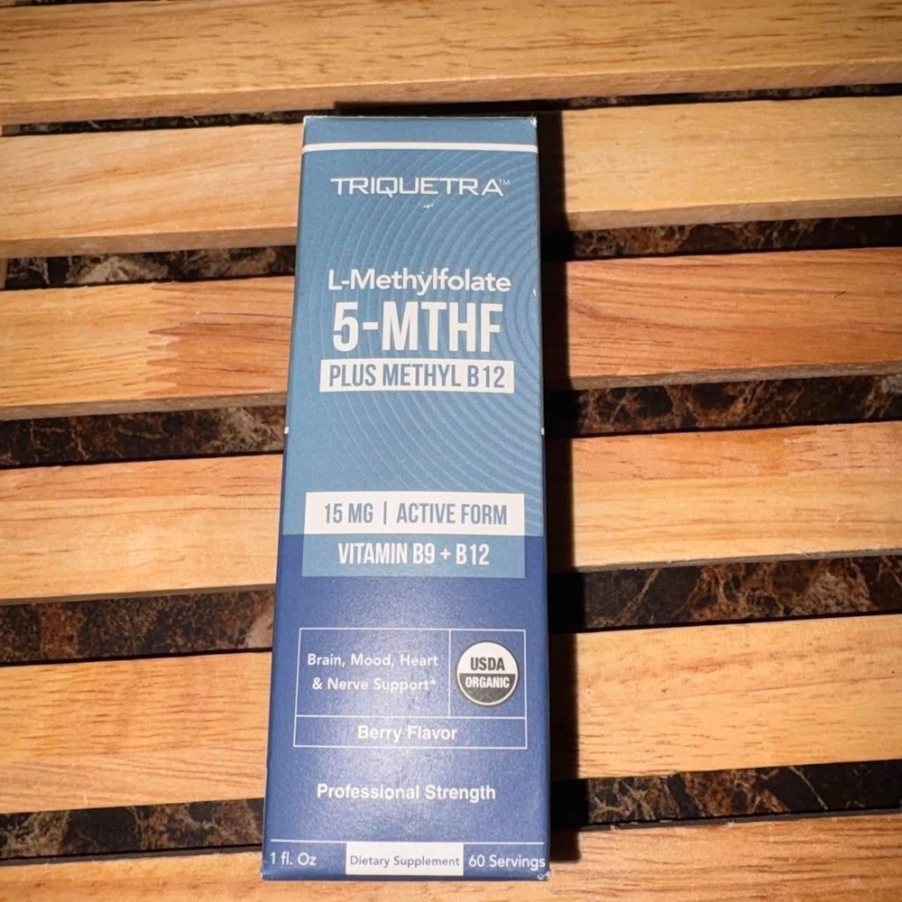 TRIQUETRA – L-Methylfolate 5-MTHF – PLUS METHYL B12 – 15 MG Organic – NEW
