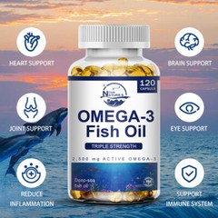 BEST TRIPLE STRENGTH OMEGA 3 FISH OIL CAPSULES 2500mg HIGHEST POTENCY 480 PILLS