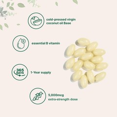 Extra Strength Biotin 5,000mcg Coconut Oil Softgels – One Supply of Beauty