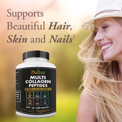 Multi Collagen Peptides 120 Capsules Improve Hair Nails Skin Health Boost Energy