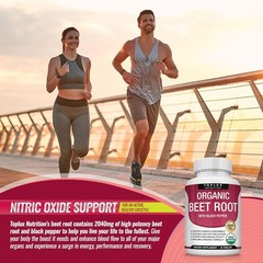 Toplux Organic Beet Root Powder Tablets – Natural Nitric Oxide Beets to Support