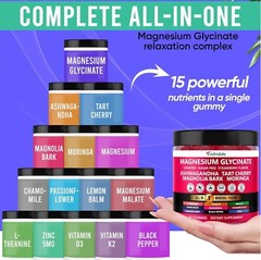 Adndale 90ct 15-in-1 Magnesium Glycinate Gummies 400 mg/serv- with Magnesium …