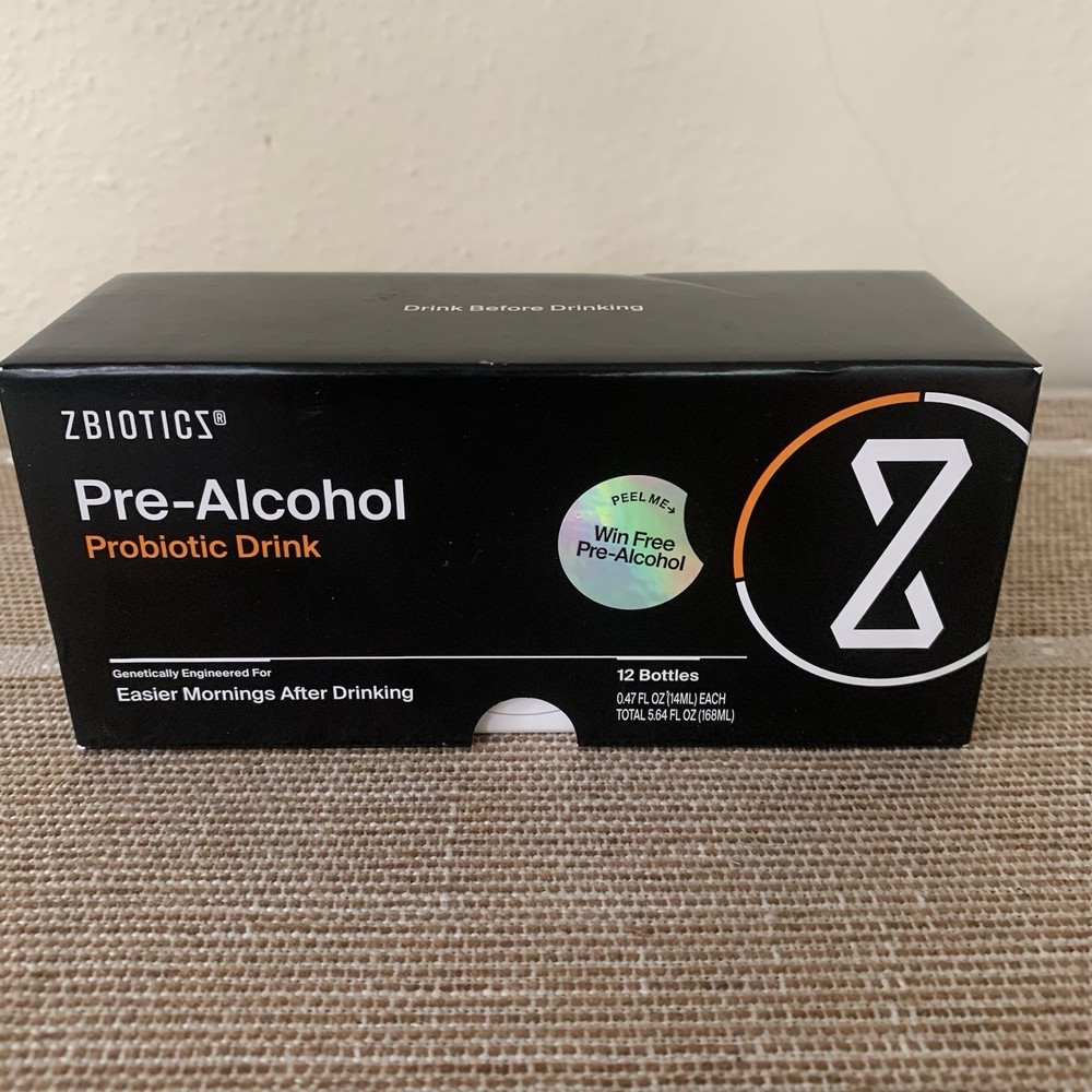 ZBiotics Pre-Alcohol Probiotic Drink, Feel Better After Drinking 12 Pack, 0.47fl