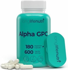 Alpha GPC Choline Supplement 600mg – 180 Vegetarian 180 Count (Pack of 1)